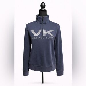 Michael Kors Navy Blue MK Quarter-Zip Pullover – Size Small